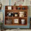 Nuevo Estilo Japonés Almacenamiento de Madera Vintage Simple Almacenamiento Juego de Té Taza de Agua Taza de Vidrio Escritorio Mesa Estante de Almacenamiento Multicapa