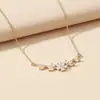 Colar com Pingente de Flor Moda Transfronteiriça 2024 Colar com Zircônia Cúbica Brilhante Joias Personalizadas Novo Estilo Feminino