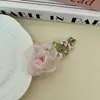 Pinza para el pelo de flor de malla súper de hada Flor de cabeza rosa dulce Clip para flequillo estilo pastoral Corazón de niña Pinza lateral Bb