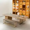Nueva Mesa de Té de Madera Maciza Estilo Chino, Lujo Ligero, Sensación Moderna y de Alta Gama, Modelo 2025, Madera de Fresno Blanco, Mesa de Té de Pizarra, Madera de Nogal Negro, Estilo Italiano