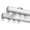 Riel para cortina silencioso de montaje superior, rueda con rodamiento de alta resistencia, riel recto engrosado, riel simple y doble, guía de riel deslizante para cortina de montaje superior