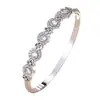 Moda Europea y Americana Transfronteriza Trébol de Cuatro Hojas Moda Lujo Ligero Gama Alta Pulsera de Circonita Llena de Diamantes Versátil Nicho Pulsera para Mujer