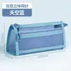 Estuche de malla transparente, caja de papelería tridimensional de doble capa, especial para exámenes de estudiantes, bolsa de almacenamiento de lápices y papelería de gran capacidad