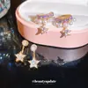 Canção de Amor de Início de Verão~ Conjunto de Brincos e Tarrachas Redondos Estrela de Zircônia Super Brilhantes, Sensação de Luxo Leve de Alta Qualidade, Ear Cuff Não Perfurante
