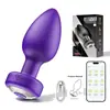 Brinquedo de Plug Anal com Controle Remoto, Dispositivo Vibratório de Masturbação Anal com Controle Remoto, Brinquedo Sexual para Adultos, Silicone Elétrico Sm para Exterior