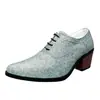 Zapatos casuales de piel para hombre que aumentan la altura talla 38-46 zapatos británicos puntiagudos de tacón alto estilista espectáculo nocturno zapatos de piel