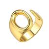 Material de Cobre Estilo Quente Europeu e Americano High-End Letra Inglesa Anel Dourado Estilo Casal Aberto Ajustável Anel Atacado