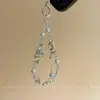 Orquídea Sombra Borboleta ~ Atmosfera Fashionável Borboleta Azul Transparente com Contas Alça de Celular Chaveiro Doce Fresco