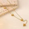 Collar de Acero de Titanio de Nuevo Estilo para Mujer, Resistente a la Decoloración, Chapado en Oro de 18 Quilates, Gama Alta, Lujo Ligero, Nicho, Cadena Versátil para Clavícula