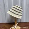 Chapéu Bucket Loli Listrado Respirável de Tricô Color Block Inspirado em Celebridades, Versátil para Protetor Solar Moda Primavera e Verão