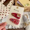 Pinza para el Cabello de Oso a Cuadros Estilo Nuevo de Dibujos Animados, Pinza Bb Linda, Versátil para Niñas, Suave con el Cabello, Pinza Lateral, Pinza para el Cabello para Mechones Sueltos