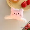 Presilha de Cabelo de Pelúcia de Urso de Desenho Animado Fofo para Mulheres, Presilha Grande de Tubarão para Coque na Parte de Trás da Cabeça, Adequada para Cabelo Grosso, Acessório de Cabelo
