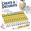 Canetas de Pintura em Cerâmica, Marcadores à Prova d'Água e que Não Desbotam, Canetas de Colorir e Marcar Pintadas à Mão em Porcelana Óssea para Canecas DIY