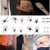 Adesivos de Tatuagem Aranha Vermelha à Prova d'Água Mini Adesivos de Tatuagem Personalizados Simulação Maquiagem de Halloween
