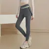 Pantalones Largos Ajustados de Tiro Alto que Levantan los Glúteos, Sensación de Segunda Piel, Cubren las Caderas, Aspecto de Dos Piezas Falsas para Fitness, Deportes, Correr, Pilates y Yoga para Mujer