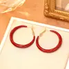 Pendientes Retro de Cerámica Roja Ankara, de Alta Gama, Sencillos, Elegantes, Versátiles, Diseño de Nicho, Pendientes de Moda para Mujer