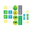 Adesivos Redondos de Chão, Objetos de Passagem de Pessoal, Adesivos de Chão para Vias de Circulação, Adesivos de Sinalização de Posicionamento no Solo para Entradas e Saídas de Oficinas de Fábrica