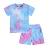Nuevo Conjunto de Camiseta Tie-Dye y Shorts de Moda Amazon 2026 para Niños y Niñas, Conjunto de Dos Piezas de Manga Corta de Verano para Niños Pequeños