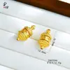 Pingente Roda de Oração com Padrão de Buda Banhado a Ouro Cobre Antigo Colar Artesanal DIY Nova Decoração Estilo Étnico Chinês