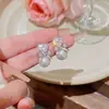 Brincos Super Brilhantes de Prata 925 com Pino, Personalizados com Zircônia Total, Estilo de Luxo Leve de Alta Qualidade, Brincos Populares, Acessórios de Orelha de Moda Elegantes e Requintados para Mulheres
