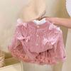 Suéter Infantil Suéter de Malha para Meninas Outono e Inverno Tutu Saia Saia Bebê Saia Feminina Malha de Capa estilo Ocidental