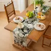 Camino de mesa Feiyang con patrones florales y geométricos de jacquard, borlas y una tira larga de tela para decorar gabinetes de TV y mesas de centro, ofreciendo una sensación de lujo ligero y alta gama