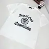 Esenciales Manga Corta Hombre Estampado de Insignia Gótica Pareja Calle Alta Camiseta 100% Algodón Niebla Holgada Casual Peso Pesado
