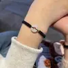 Hebilla Ping An Pulsera Tejida a Mano Vintage Buena Suerte Par de Pareja Ajustables Regalos para Novia Pulsera de Mano