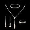 Joyería de boda, collar de diamantes de imitación con gotas de agua para novias europeas y americanas, alfiler para orejas, traje de dos piezas, joyería nupcial para mujer