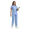Tops de Uniforme para Enfermeras en Stock, Uniformes para Personal Médico, Ropa de Trabajo para Salón de Belleza, Centro de Maternidad, Doctores, Tops de Uniforme Quirúrgico de Manga Corta
