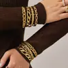 Pulsera Misteriosa de Acero Inoxidable Estilo Europeo y Americano con Circonita 5A para Mujer, Cadena de Cerdo de Oro de 18K, Lujo Ligero, Sensación de Alta Gama, Accesorio de Mano Versátil