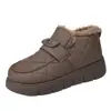 Botas de Nieve Impermeables de Cuero Nuevas de Invierno con Suela Gruesa, Resistentes al Frío y Antideslizantes, Acolchadas para Mujer, Cálidas, de Algodón Grande, Zapatos de Algodón Modernos