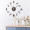 GZ102 creativo Reloj de pared con notas de espejo sala de estar dormitorio habitación infantil escuela tienda decoración de pared de fondo reloj de pared