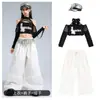 Ropa de Baile Jazz para Niñas Hip-Hop Niña Jazz Hombros Descubiertos Ropa de Performance para Pasarela Traje Hip-Hop Street para Niños