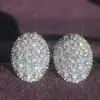 Europa y Estados Unidos nueva moda pendientes de cobre con circonita de diamante ovalada hueca pendientes de temperamento pendientes para damas venta al por mayor E5893