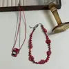 Funda Linda Mini de Dibujos Animados para Teléfono Móvil Collar de Cuerda Trenzada de Flores Cadena Dulce Elegante Pequeña Fresca Femenina para Clavícula para Mujeres