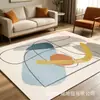 Tapete para sala de estar estilo nórdico, base lavável, tapete de piso em imitação de caxemira, uso doméstico, resistente à sujeira, fácil de manter, área grande, tapete antiderrapante
