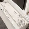 Tapete para mesa de mueble de TV estilo francés, almohadilla protectora para encimera, mantel largo de lujo ligero de alta gama para aparador de comedor, tela protectora contra suciedad para zapatero