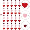 Guirnalda Banderín Corazón de Fieltro Día de San Valentín Corazón de Amor Bandera Cortina de Puerta Fiesta de Bodas Decoración en Forma de Corazón Cinta de Corazón de Amor