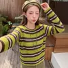 Suéter de punto calado con cuello redondo para mujer, nuevo estilo primavera y otoño 2026, holgado y casual, versátil, de manga larga, fino, top básico