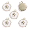 Aleación de Goteo de Aceite Animal Marino Blanco Concha de Caracol Colgante Llavero DIY Pulsera Pendiente Encanto W632