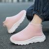 Calcetines, Zapatos Infantiles Transfronterizos, Zapatos Deportivos Casuales de Nylon de Caña Alta sin Cordones para Niños Mayores, Zapatos Elásticos Transpirables de Tejido Fly-Knit para Niñas