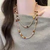 Collar Retro de Ojo de Tigre con Perlas para Mujer, Nuevo Modelo 2026, Cadena para Clavícula con un Toque de Lujo y Sofisticación