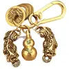 Llavero de Calabaza del Zodiaco Doce y Monedas de los Cinco Emperadores con Doble Colgante de Pixiu para Atracción de Riqueza, Regalo Creativo para Hombres y Mujeres