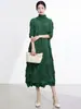 Exportar vestido largo de talla grande, corte holgado, para mujer, con un toque de alta gama, que disimula las imperfecciones del cuerpo, elegante y versátil, elegante vestido Issey Miyake