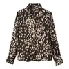 Comercio Exterior Otoño Nueva Llegada Estilo Europeo y Americano Moda Femenina Casual Holgada Manga Larga Versátil Camisa Estampada
