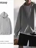 Sudadera cárdigan para hombre, sudadera con capucha de otoño, ropa de color liso, forrada de polar, con cremallera, corte holgado, camiseta deportiva para hombre de otoño e invierno