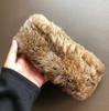 Diadema de pelo de conejo auténtico para mujer, estilo celebridad de Internet, de peluche, estilo vintage, de ala ancha, cálida y esponjosa.