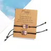 Directo de fábrica nuevo pulsera tejida de tarjeta de papel moda búho tejido ajustable traje de pulsera de tarjeta de papel para pareja