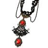 Collar de encaje exagerado para mujer, cadena de clavícula gótica de encaje negro retro personalizado, joyería transfronteriza europea y americana.